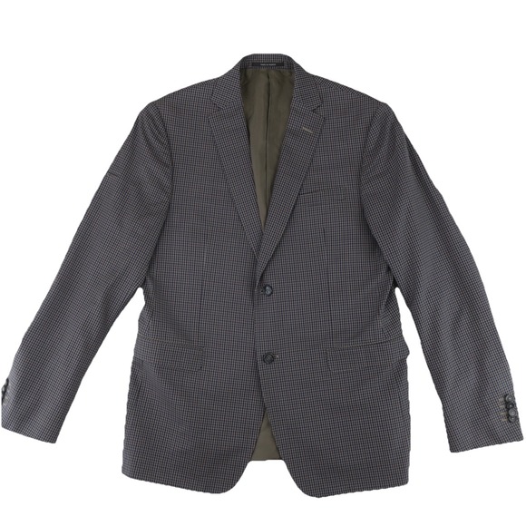 Z Zegna Wool Gingham Sport Coat Blazer Jacket Mens 50R